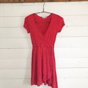Urban outfitters red wrap shirt dress small